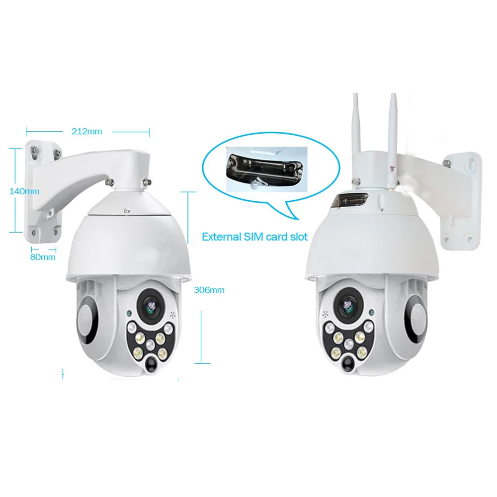  4G Mobile 1080P Mini Smart Speed Dome IP Camera with Day & Night Full Color 4x Digital zoom Cloud R