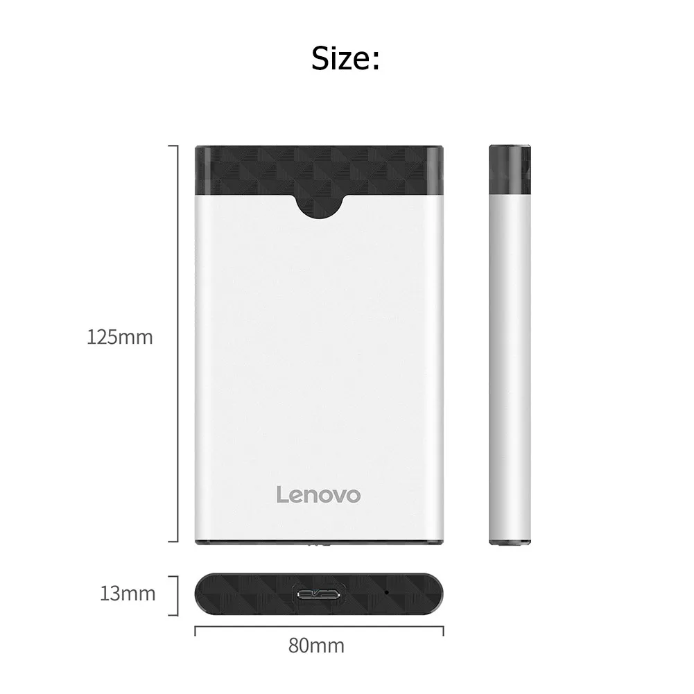 Lenovo 2.5inch  Case hd SSD Enclosure Sata to USB 3.0 /3.1 Externo For 6tb Box Mobile Portable External hdd For 2.5" Hard Disk