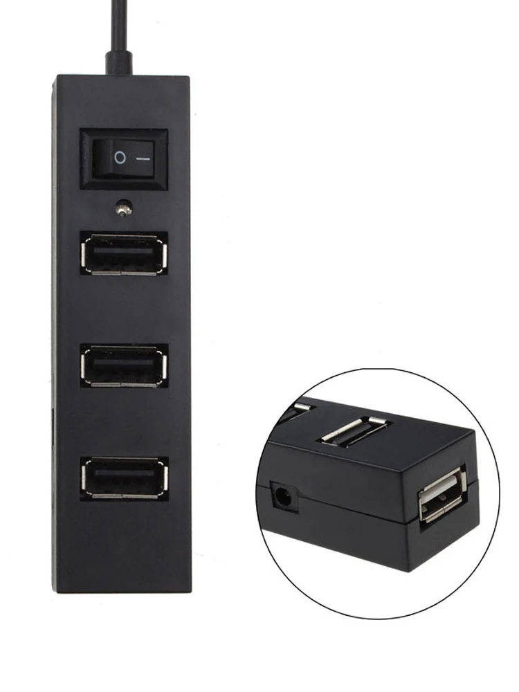 VIPATEY 4 порта usb-хаб высокоскоростной USB 2,0 концентратор USB мини концентратор Комплект с переключателем питания Поддержка USB2.0, скорость передачи 480 Мбит/с