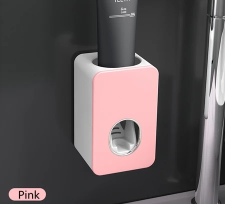 Extruder pink Топ продаж, держатель для зубных щеток, автоматический диспенсер для зубной пасты с чашкой, настенный стеллаж для хранения туалетных принадлежностей, набор аксессуаров для ванной комнаты - Цвет: Extruder pink