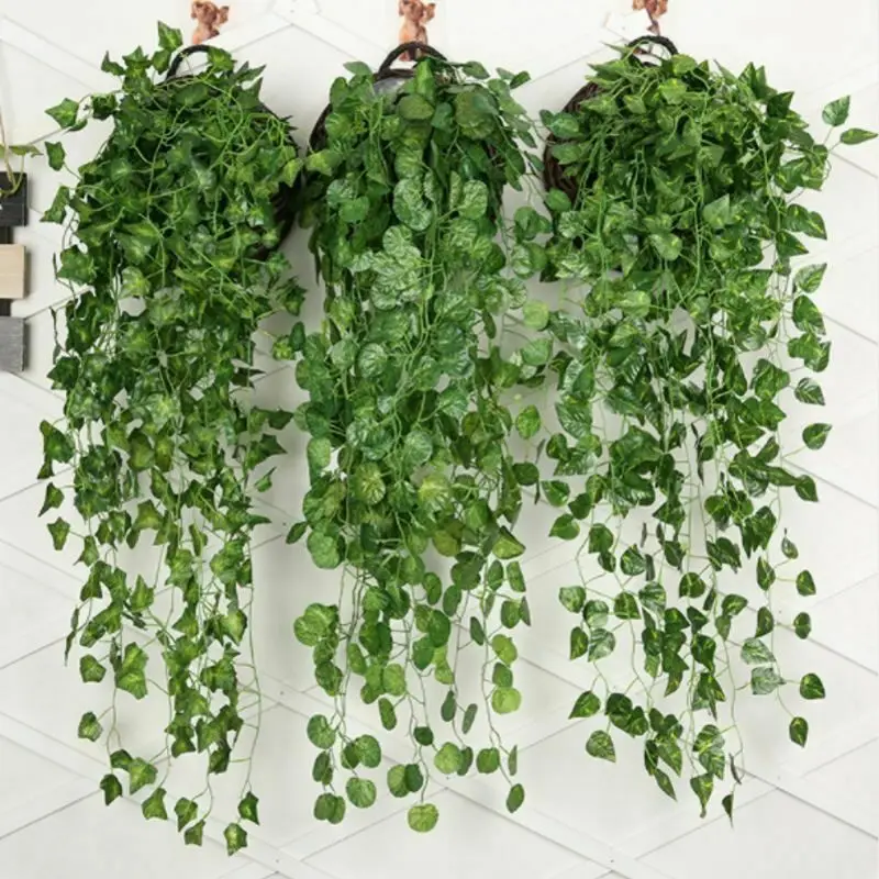 B-искусственные растения, ненастоящие криперы Scindapsus, листья лотоса, лоза, арбуз, подвесная Гирлянда для дома, свадьбы, настенные вечерние украшения