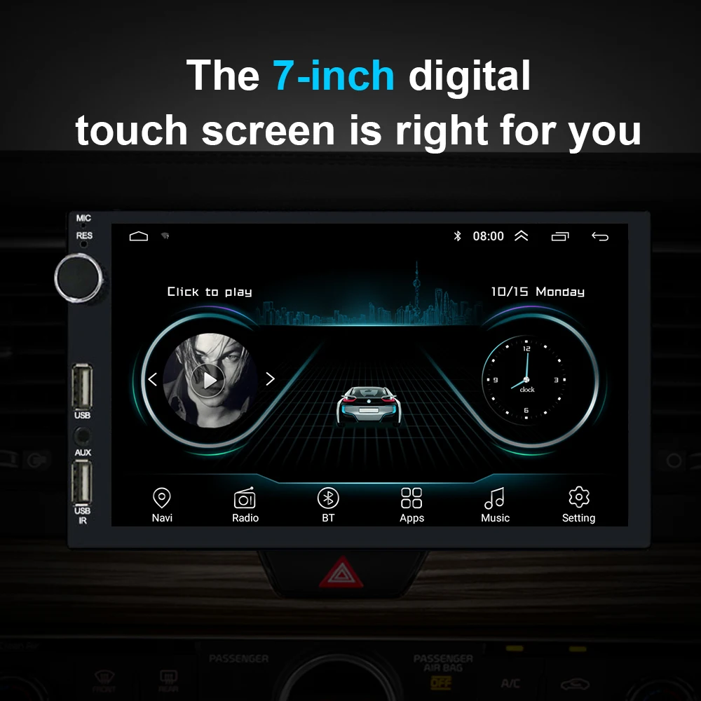 Автомобильный стерео видеоплеер 7 дюймов Android 9 0 1 Гб + 16 ГБ Bluetooth Wi-Fi GPS RDS FM