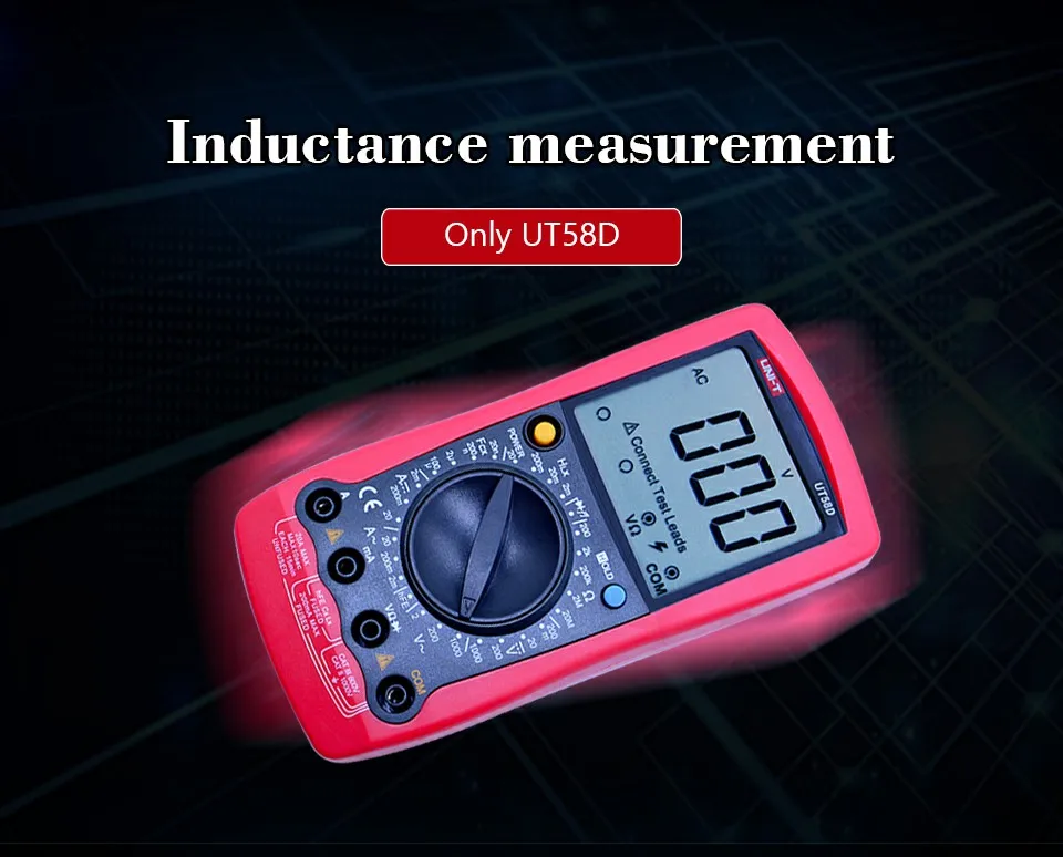 UNI-T UT58A/UT58B/UT58C/UT58D/UT58E Цифровой мультиметр DC/AC/сопротивление/Емкость/частота/температура тест