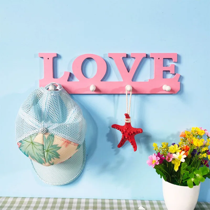 Птица/любовь DIY деревянные декоративные настенные крючки для вешалок стеллаж