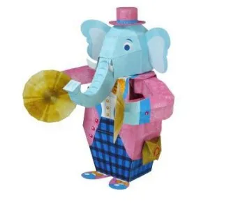 

Hit the cymbal elephant paper craft 3D paper model toy parent-child DIY kindergarten activity handmade origami