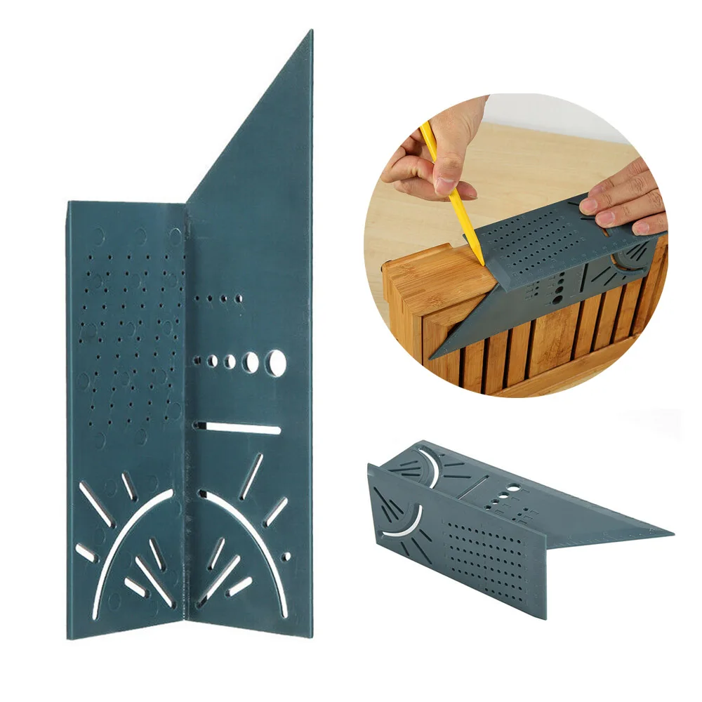 

Woodworking 3D Mitre Angle Measuring Ruler Square Size Measure Tool With Gauge Ruler Tools Woodcraft Scribe T-type 90 Degree B4