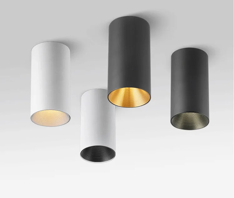 明装射灯LED吸顶式7W免开孔CREE圆形金色北欧客厅走廊COB防眩筒灯-淘宝网_01