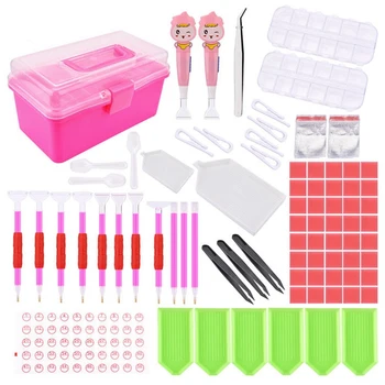 

117 PCS Diamond Painting Tools 5D DIY Diamond Painting Accessories Diamond Cross Stitch Kits with Box for Adults or Kids