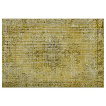 

Handmade Yellow Vintage Overdyed Turkish Area Rug 189x277 Cm-6'2''X9'1''