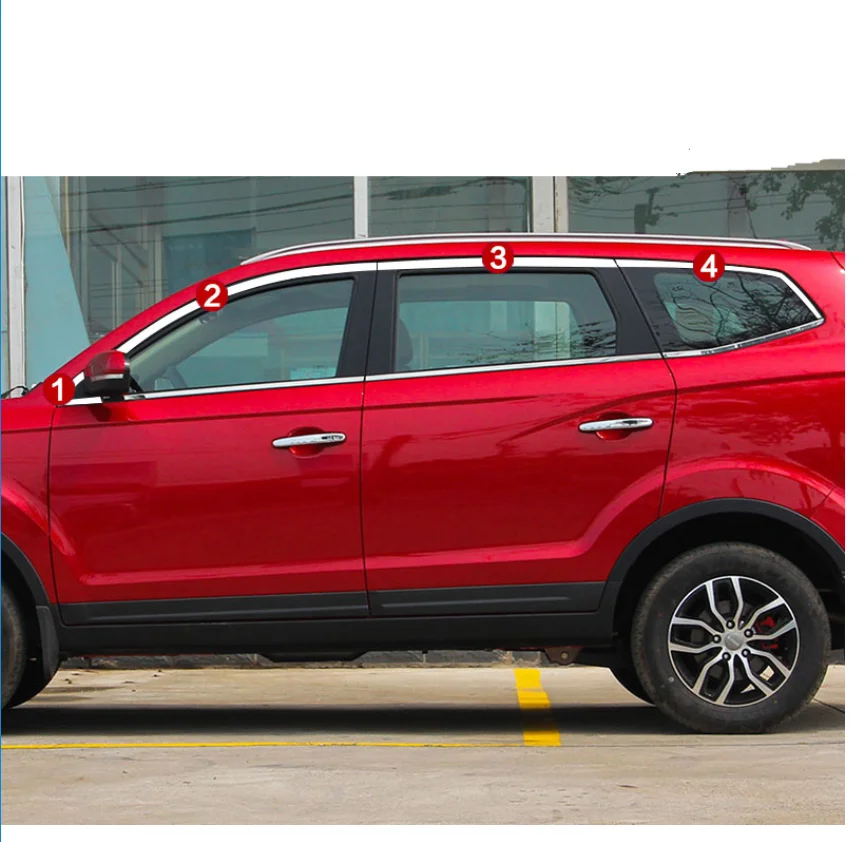 Нержавеющая сталь окна автомобиля планки для lifan x7