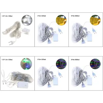 

Outdoor Mesh Net Lights with Remote LED Tree-wrap Party Background Lamp 8 Modes Dimmable String Lights for Christmas Halloween