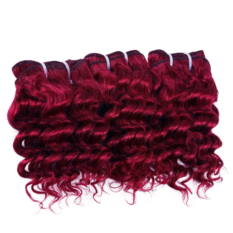 Real Beauty Deep Wave Ombre 1B/27 Remy Human Hair Bundles 50g Two Tone Honey Blonde 8&rdquo; Short Bob Style Brazilian Hair Weave