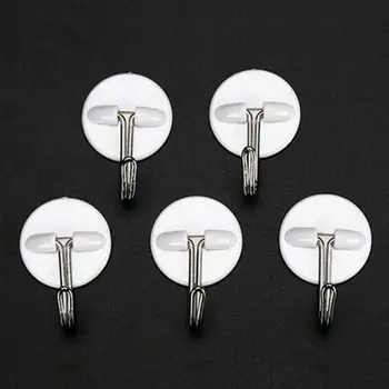 

New Pure White Style Simple And Versatile Kitchen Bathroom Wall Door Accessories Strong Sticky Hook Hangers Multi-function Wall