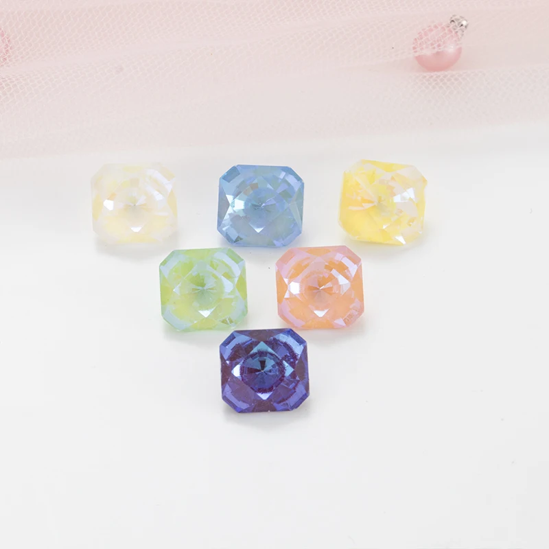 Квадратные калейдоскоп мокко флуоресцентные Необычные Стразы K9 стеклянные