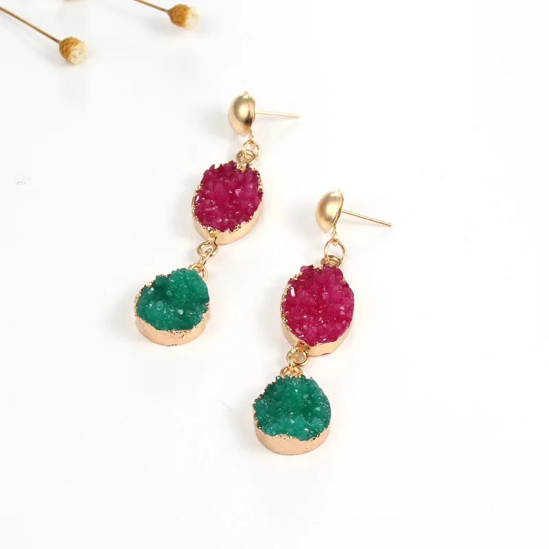 FIAZIA Vintag Resin Oval Long Drop Earrings For Women Bohemian Earings Pendients Mujer Indian Fashion Jewelry Brincos 2019 E20 (4)