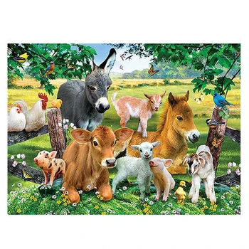 

diy diamond painting cross stitch farm animal cow pig sheep 5D Square Drill Mosaic Diamond embroidery 3d pictures by number N304