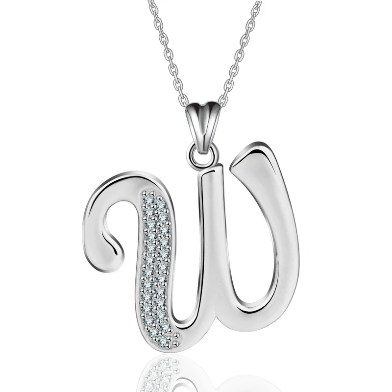 Collana Iniziale In Argento Sterling 925 Silver Mountain - Lettera F, Ciondolo Con Zirconi, Regalo Personalizzato