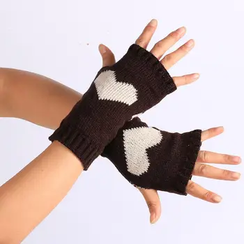

Mitt Exposed Finger Women Winter Gloves Knitted Fingerless Gloves