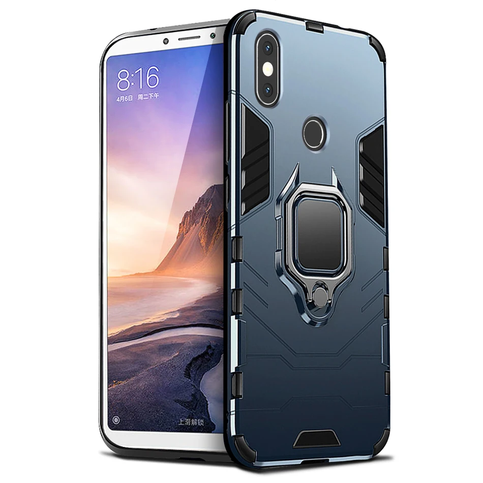 Бронированный чехол для Xiaomi mi Max 3 Чехол защитный бампер кольцо держатель Мягкая силиконовая задняя крышка для Xiao mi max 3 чехол s