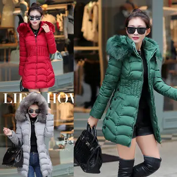 

Women's Winter Fashion Ladies Warm Slim fit Coat Long Coat Casual Hooded Jacket