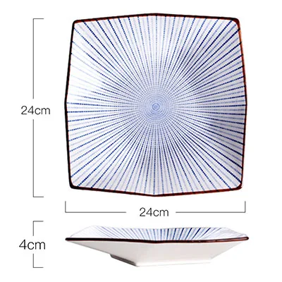 Керамика с суповую тарелку, производство Китай японский Стиль блюдо фарфоровая десертная тарелка посуда торт основные блюдо в стиле вестерн Еда пластина 6/8/10/12 дюймов - Цвет: 12 inch other plate