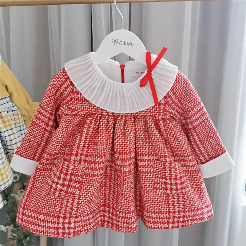 

Baby girls dress autumn winter baby girls dresses long sleeve fleece lining Princess party dress