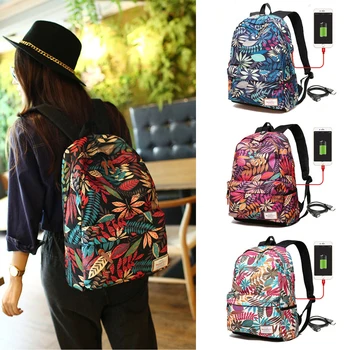 

Waterproof 15.6 Laptop Backpack Women Large Capacity Double Shoulder Bag School Backpack Female USB Charge Backpack Travel Bolsa