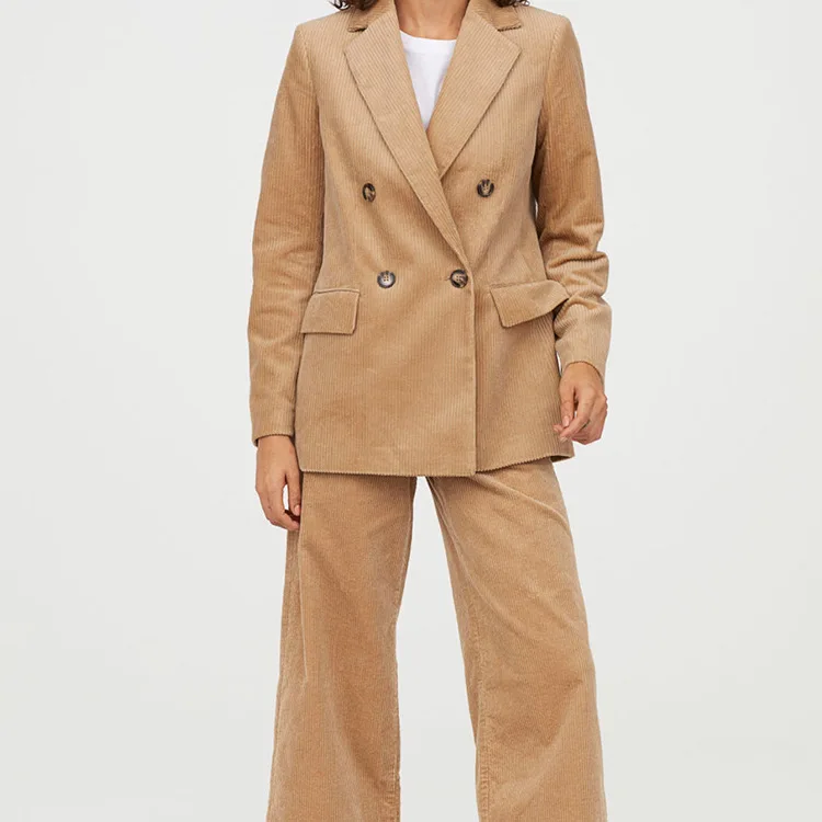 

Overplus of Goods Exported to Europe And US Women's 2019 Autumn And Winter New Style Corduroy Stripes Fold-down Collar Long Slee