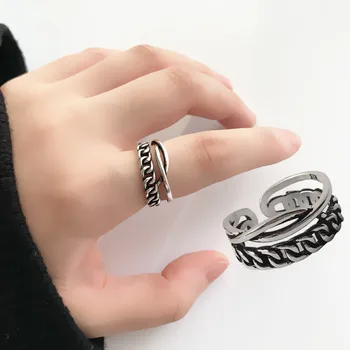 

Luxury Brand Silver Color Layer Chains Rings for Women Antique Rings Wedding Jewelry Valentines Gifts