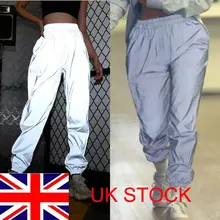 Новые осенние женские брюки-карго с светоотражающими вставками; однотонные повседневные свободные штаны; уличная одежда для бега; комплект со штанами в стиле хип-хоп