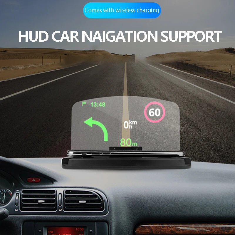 정면 자동차 HUD GPS 통합 프로젝터 홀더 충전 전자