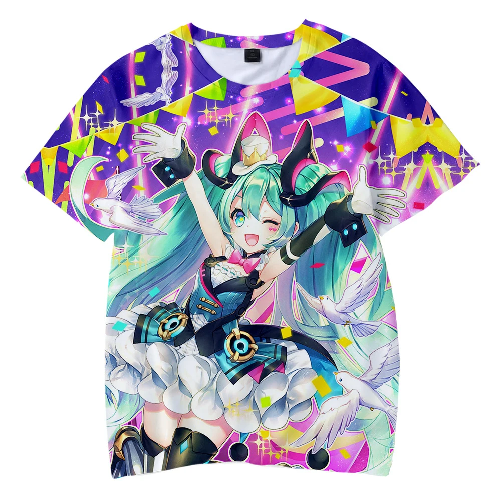 Hatsune Miku/Модная Детская футболка с 3D рисунком Уличная Повседневная футболка с короткими рукавами для мальчиков, коллекция года, популярная Повседневная летняя футболка с рисунком аниме для детей