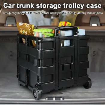 

Car Trunk Folding Trolley Case Adjustable Trunk Storage Box Case Car Interior Multi-function Compartment Car Folding Box