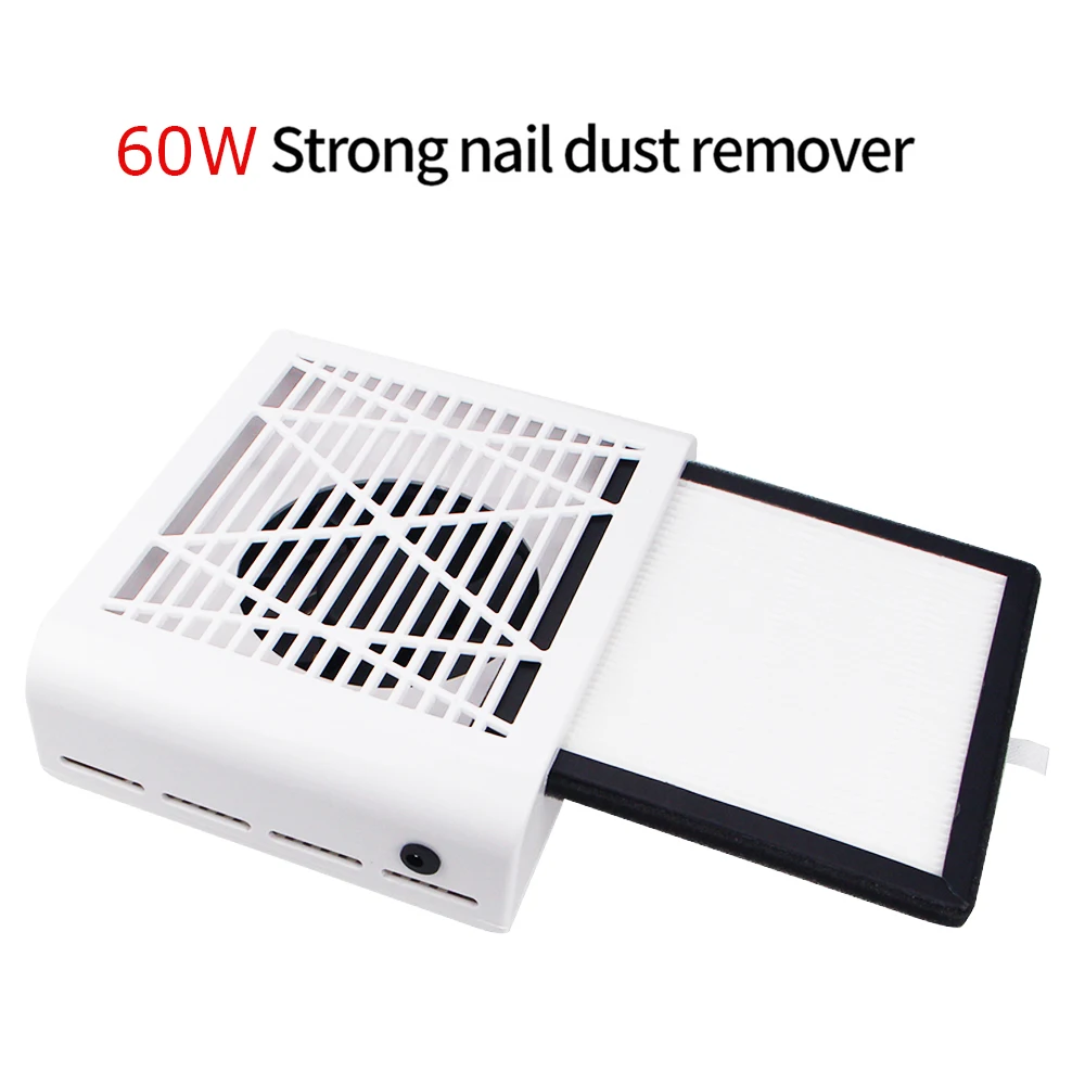 Günstige 60W Nagel Staub Collector Staubsauger Starke 4500RPM Nagel Staub Remover Nagel Maschine Salon Nail art Fan Werkzeuge mehrweg Filter