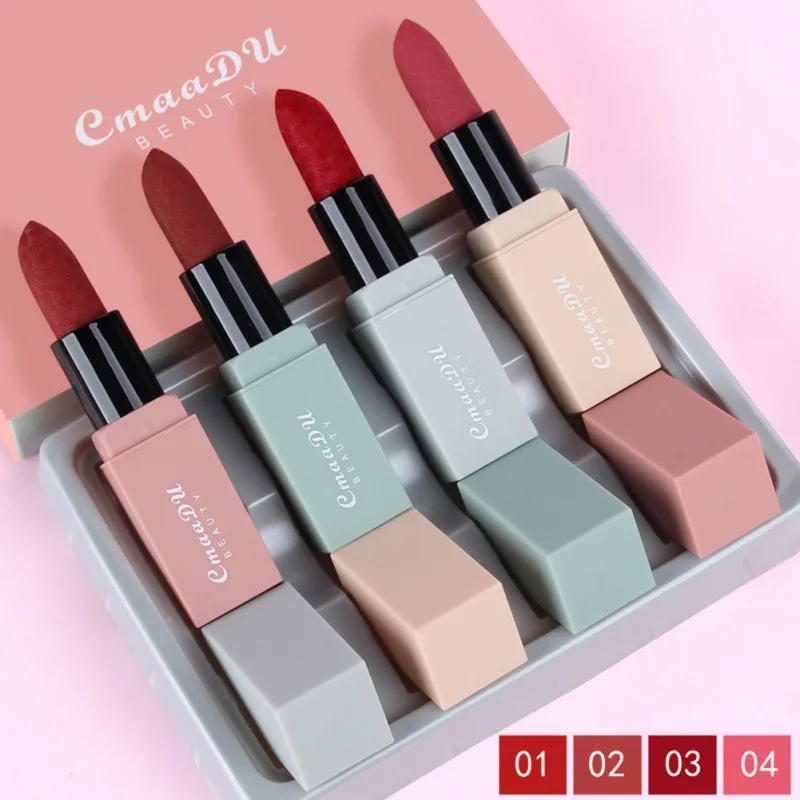 4 шт./компл. губная помада комплект пикантные Жидкий блеск для губ, матовый, Длительное Действие, Водонепроницаемый косметический Красота держать 24 часа в сутки макияж блеск для губ