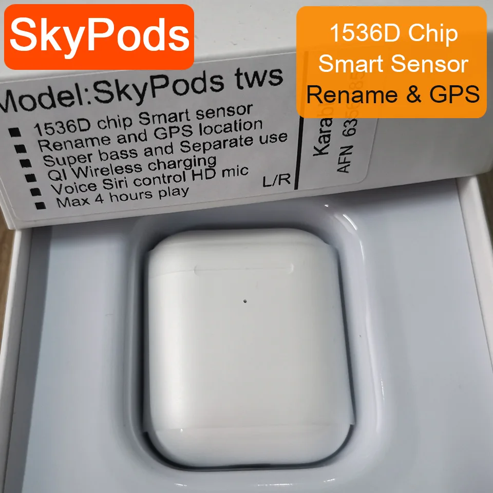 Karabale SkyPods TWS Air 2 gps Rename беспроводные Bluetooth наушники 8D Super Bass Наушники 1536D pk H1 чип i5000 i50000 i9000 tws