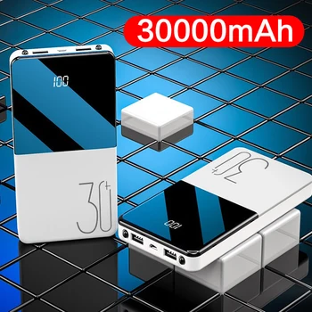 

2020 Newest Power Bank 30000mAh Portable Charging Poverbank Mobile Phone External Battery Charger Powerbank 30000 mAh for Xiaomi