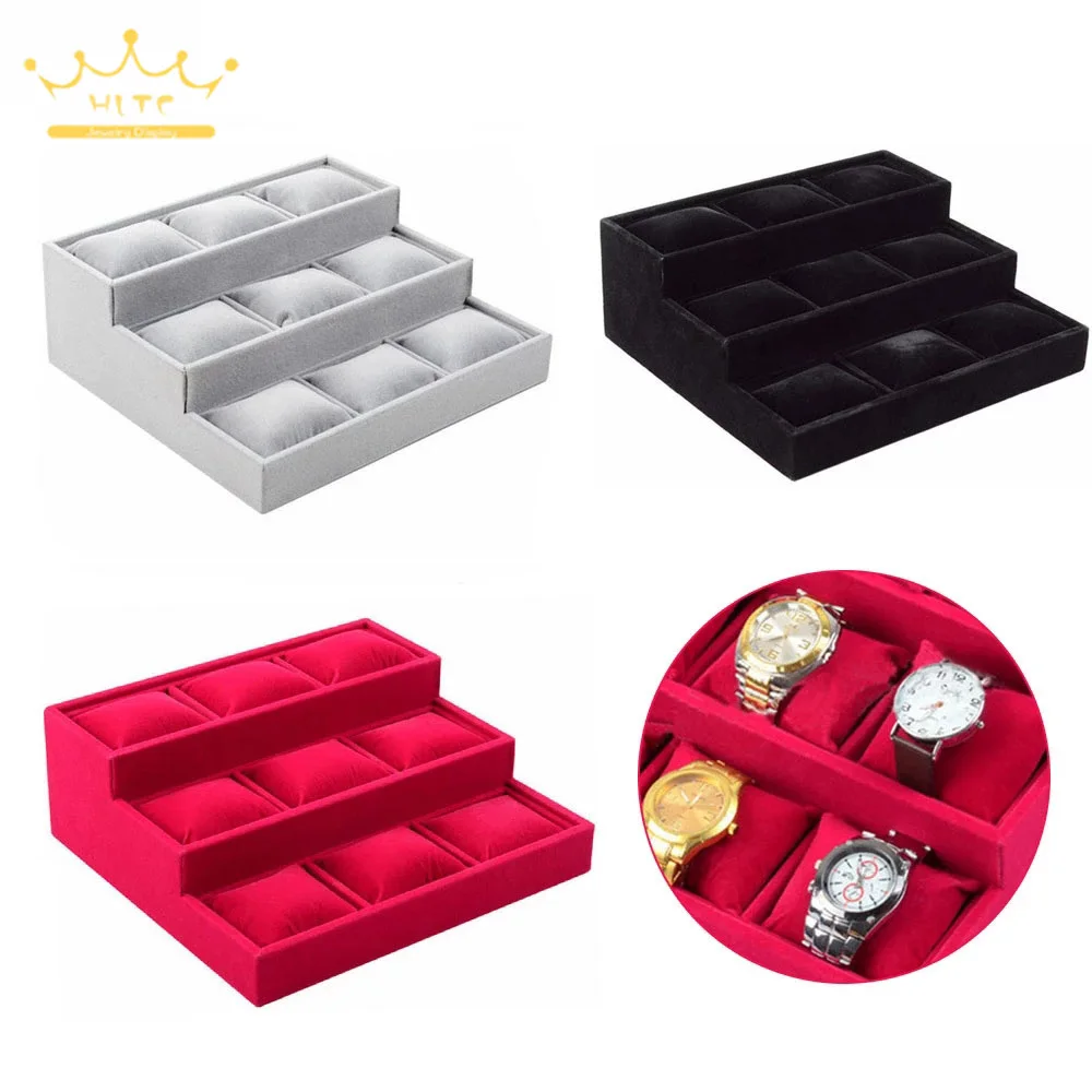 Bracelet Tray 4 Grids Jewelry Display Box Jewelry Pillow Display Prop Watches Bracelet Showcase Watch Tray