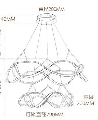 2layer D55cm D79CM Творческая современная в стиле минимализма Люстра для гостиной в нордическом оригинальном стиле спальня ресторан пост-современная роскошная люстра l - Цвет корпуса: 2layer D55cm D79CM