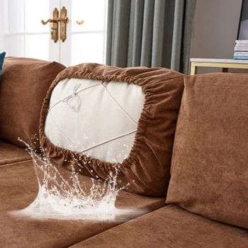 

Waterproof Sofa Cover Cushion Elastic Band Design Couch Cover Solid Color Non-slip Sofa Covers For Living Room Modern Slipcover