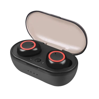 

TWS Bluetooth Headset 5.0 Stereo Waterproof Sports Headset with Charging Compartment (Black)