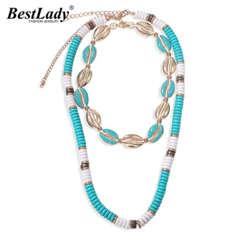 

Best Lady Fashion Summer Shell Necklaces for Women Bohemain Beaded Strand Collar Choker Necklaces Accessories Jewelry Wholesale