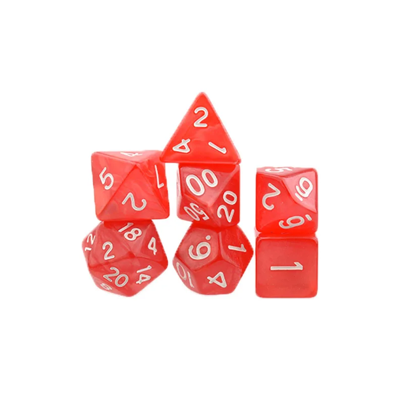 7 шт./компл. кости набор D4-D20 мульти стороны Подземелья и Драконы TRPG любовь доска игры для взрослых детей лучшие подарки игральные игрушки