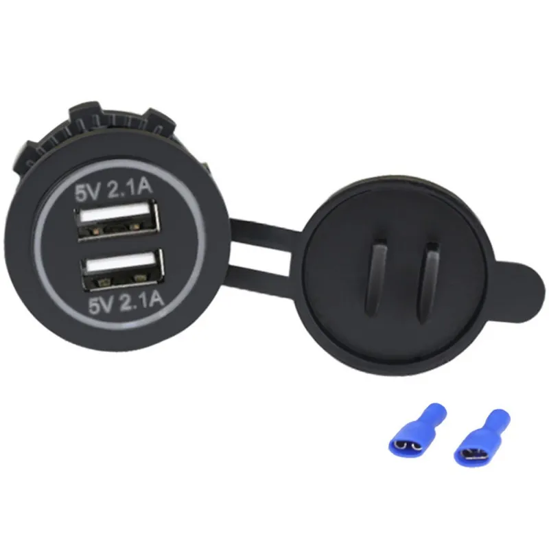 12 V-24 V модификация автомобиля мотоцикла usb зарядное устройство с двумя портами USB один светодиод диафрагма Водонепроницаемый 4.2A разъем для зарядного устройства