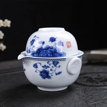 

ANCHENG Tea Sets Kung Fu Ceramics Tea Set 1 Pot 1 Cup Tea Pots High Quality Elegant Gaiwan Beautiful and Easy Tea Pot Kettle