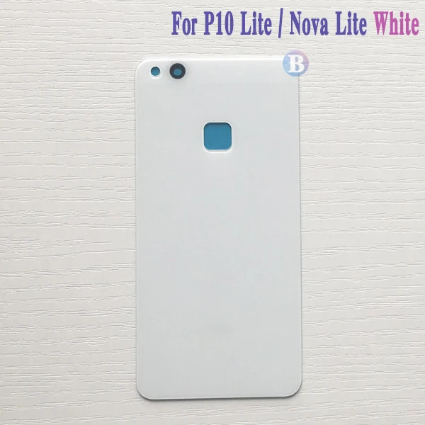 10 шт. Высокое качество для huawei P10 Lite/для Nova Lite задняя крышка батарейного отсека задняя крышка стекло P10Lite с клеем - Цвет: White