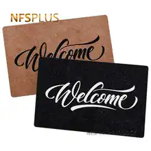 

Welcome Doormat 40x60cm Black Coffee Waterproof TPR Anti-Slip Floor Mat Shoes Clean Rug Home Decorative Door Mats Indoor Outdoor