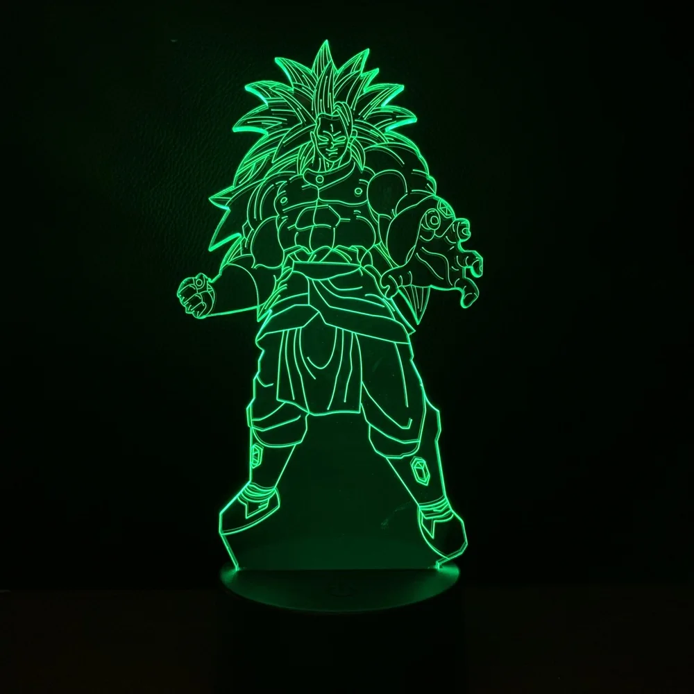 11 Детский светодиодный ночной Светильник Dragon Ball Z Broli рисунок ночной Светильник для детской спальни подарок на день рождения для мальчиков Супер Saiyan 3d светодиодный ночник - Испускаемый цвет: 11