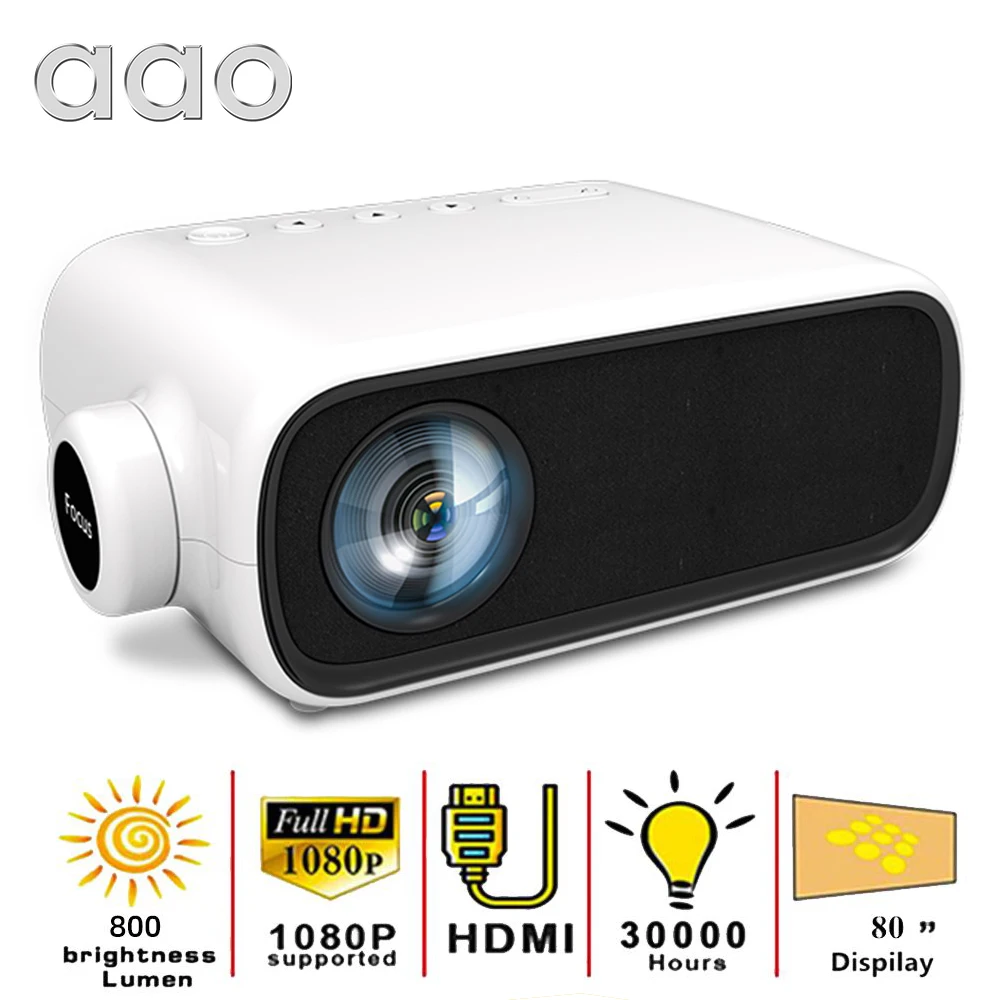 AAO YG280 Мини проектор для Full HD 1080P видео портативный YG-280 детский подарок медиаплеер