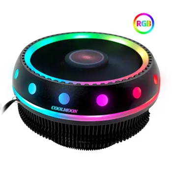 

3 Pin CPU Cooler Radiator RGB Heat Sink Silent PC CPU Cooler Color-changing Heatsink Fan for Intel LGA / 115X / 775/1366 / AM3 /